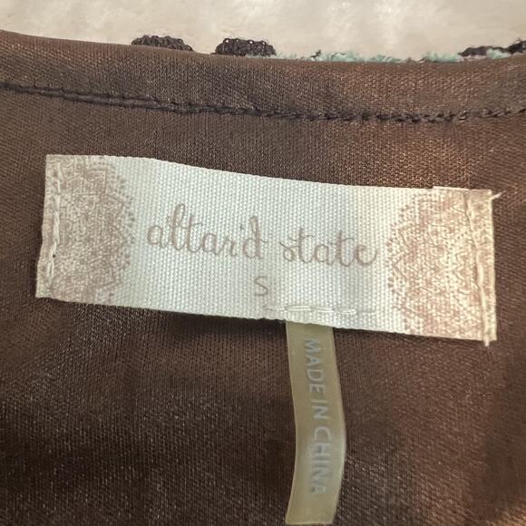 Altard State Dress Womens Small Blue Brown Lace Bow Detail Fairygrunge Gothic - Picture 8 of 11